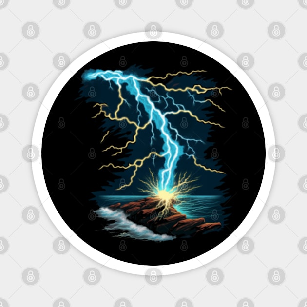 Lightning Bolt Sea Mountain Magnet by GIFTGROO